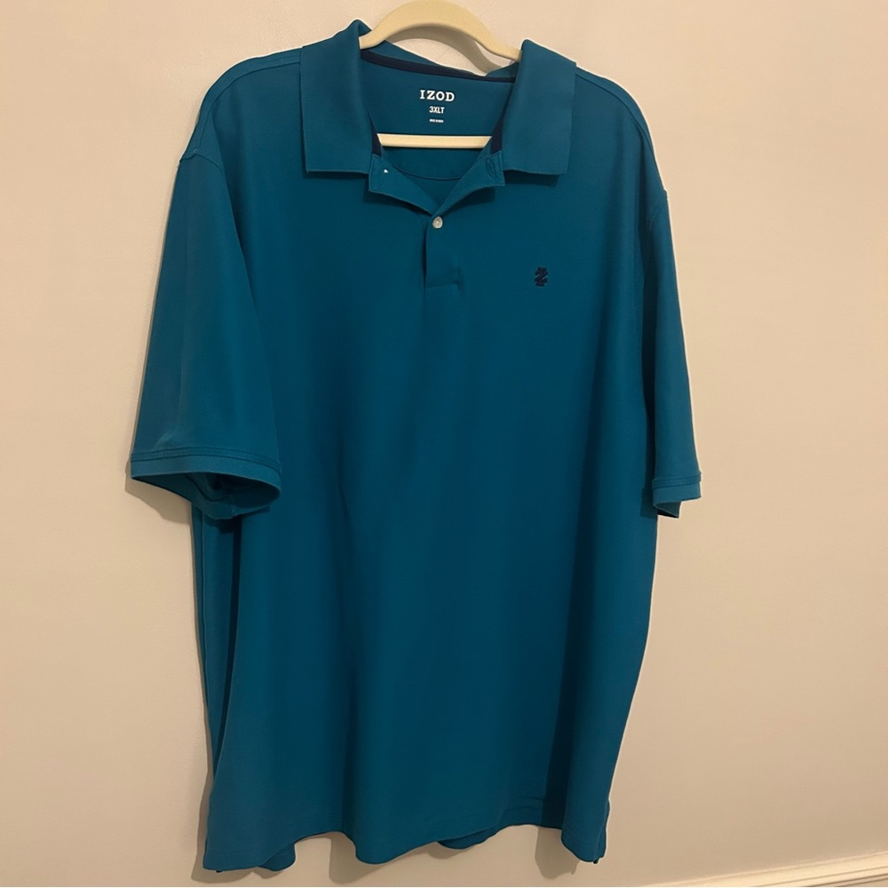 Izod Teal Blue Polo Shirt Sz 3xl 3XLT Tall